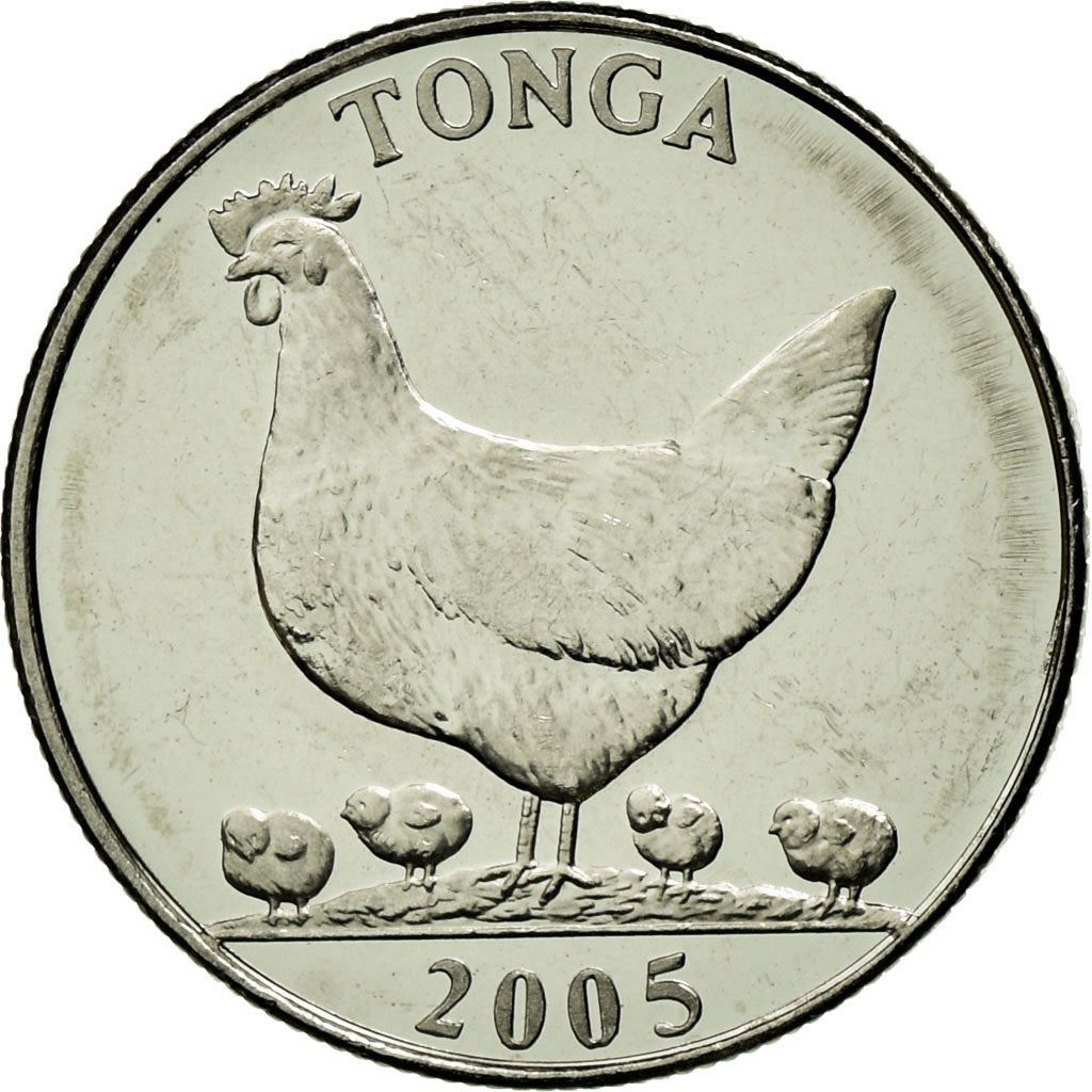 Tonga | 5 Seniti Coin | Hen | Chicken | Coconut | FAO | Km:68A | 2002 - 2005