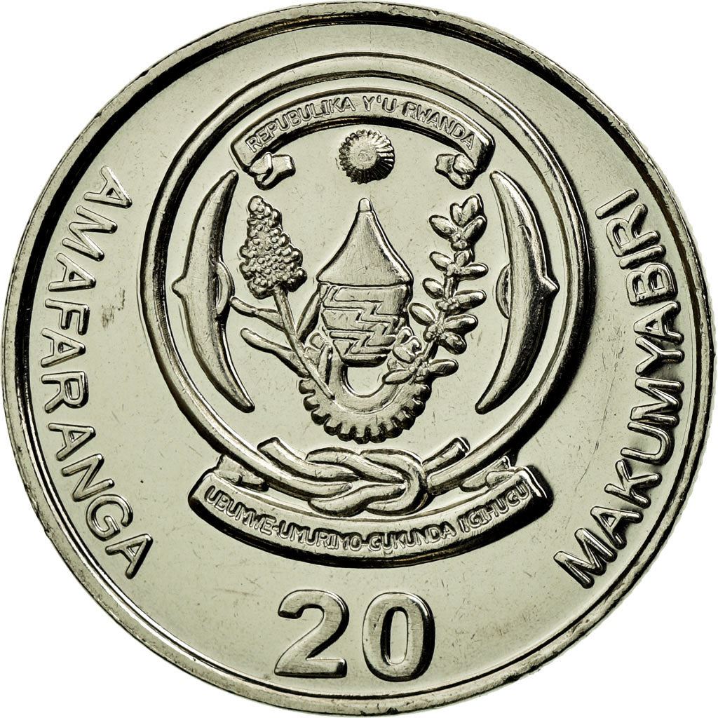 Rwanda | 20 Amafaranga Coin | Tea Plants | Km:25 | 2003