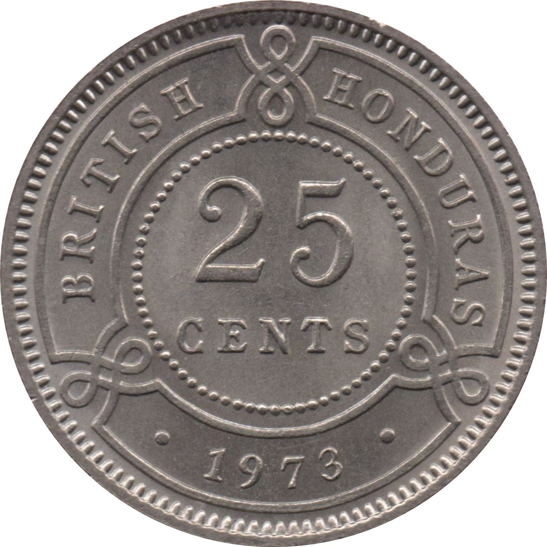 Belizean 25 Cents Coin | Queen Elizabeth II | KM29 | Belize | 1955 - 1973