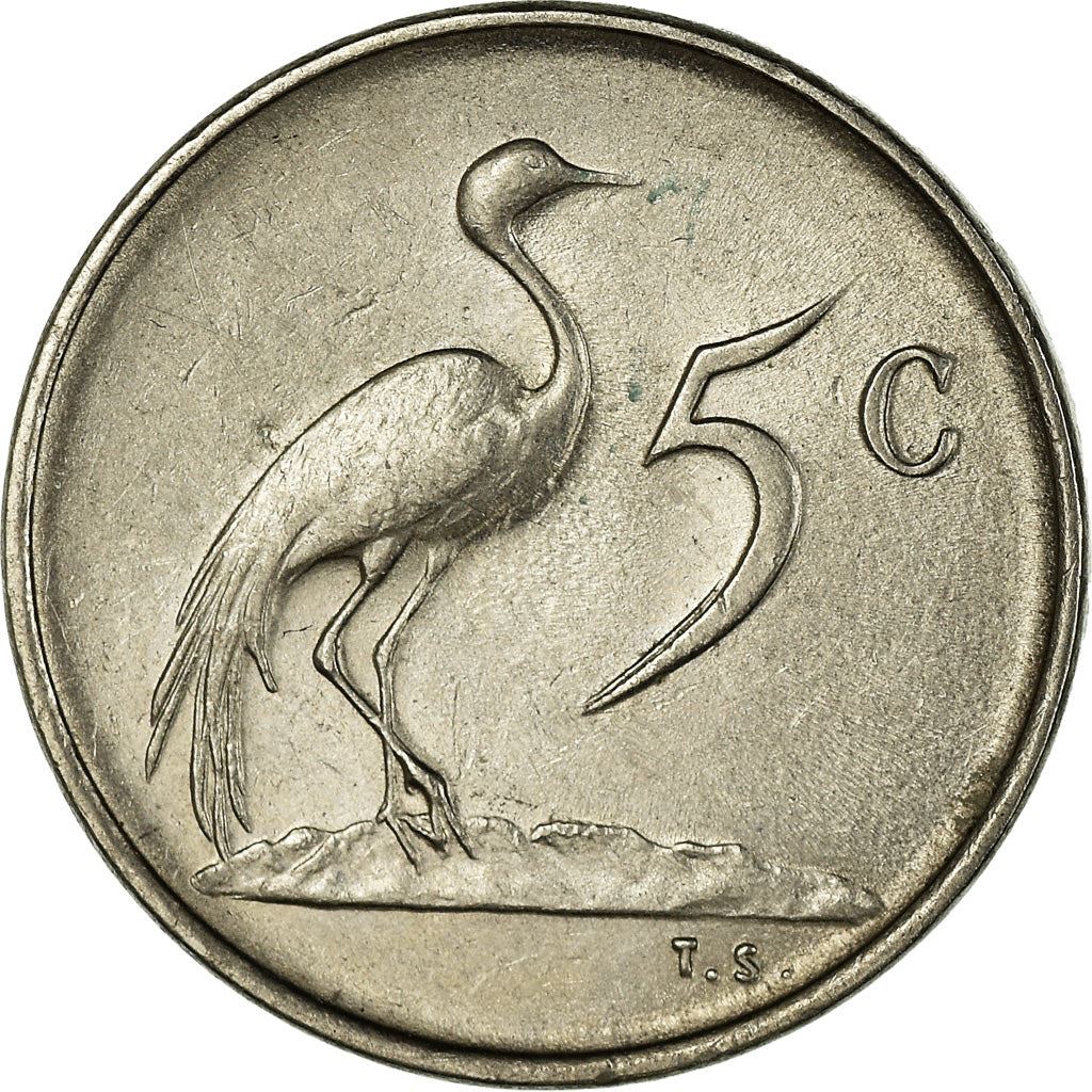 South Africa 5 Cents Coin | Charles Swart | Afrikaans Legend - SUID-AFRIKA | KM76.2 | 1968