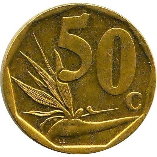 South Africa | 50 Cents Coin | Flowers | Bird of Paradise | Uc:21 | 2014
