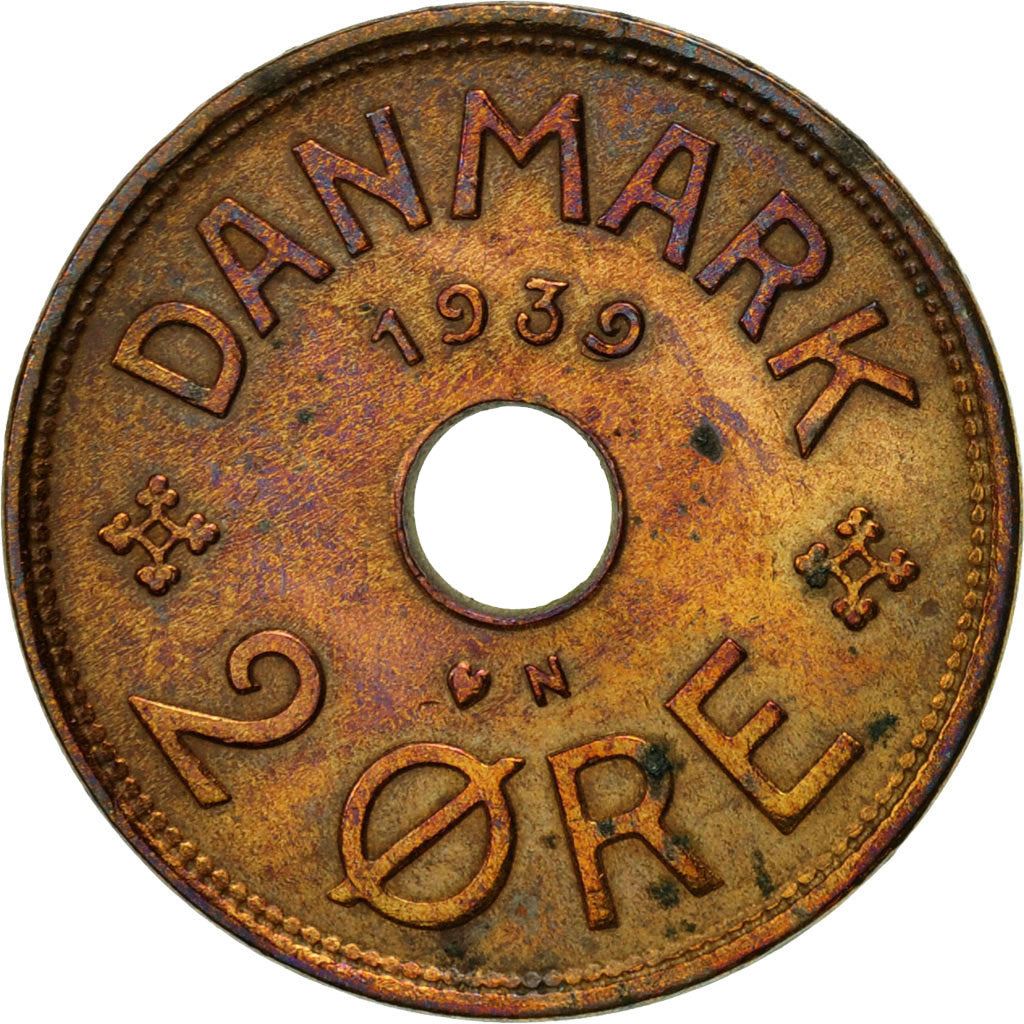 Denmark | 2 Ore Coin | Monogram | Km:827 | 1926 - 1940