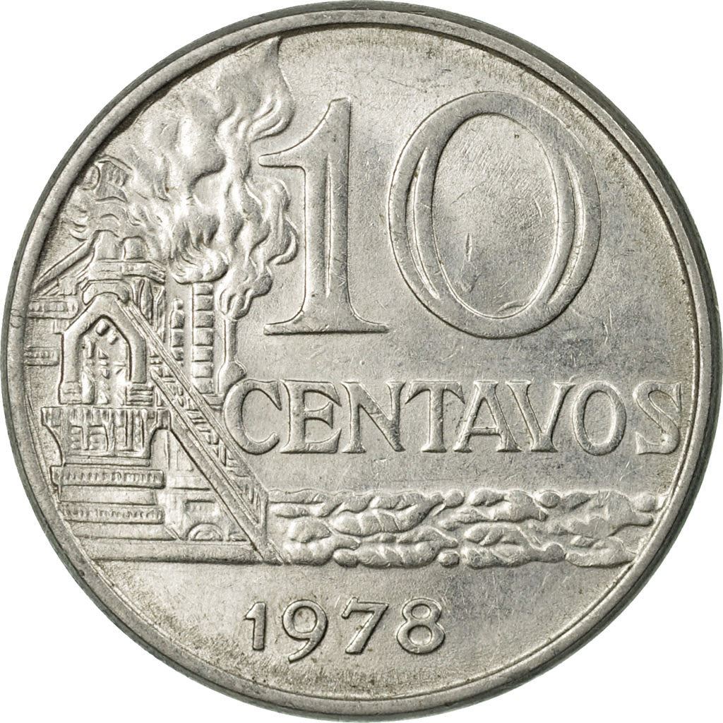 Brazil | 10 Centavos Coin | Effigy | Km:578.1A | 1974 - 1979