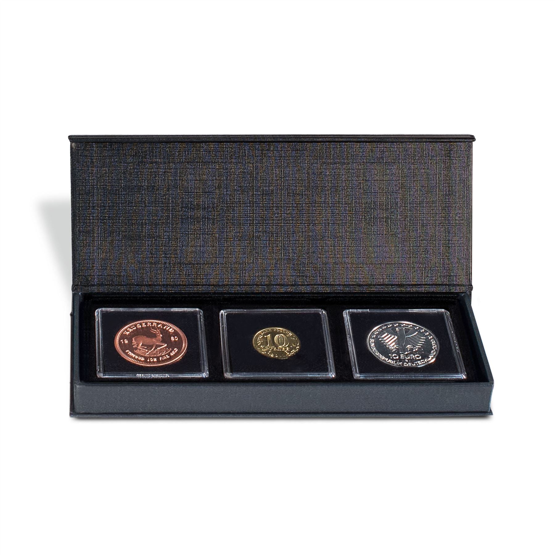 AIRBOX Small Coin Box | Box for Presenting Coins in Square Capsules | 1 to 6 Compartments