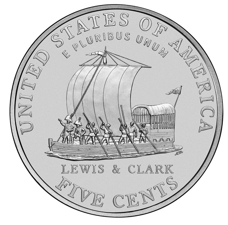United States | 5 Cents Coin | Jefferson Nickel | Boat | Lewis and Clark | KM361 | 2004