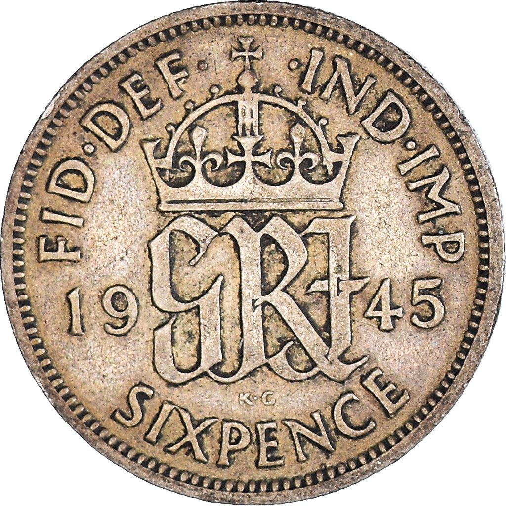 United Kingdom | 6 Pence Coin | George VI | KM:852 | 1937 - 1946