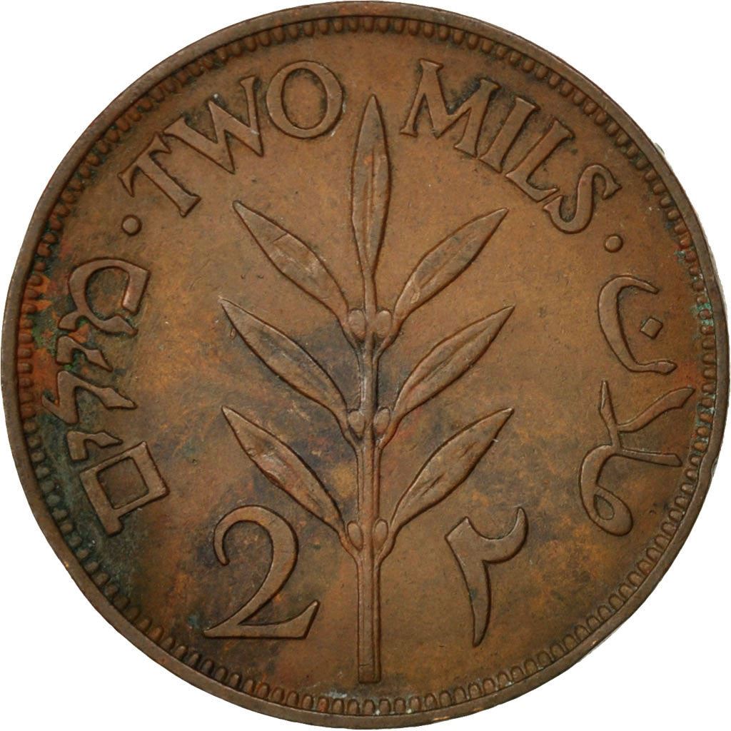 British Palestine | 2 Mils Coin | Olive Branch | Km:2 | 1927 - 1947