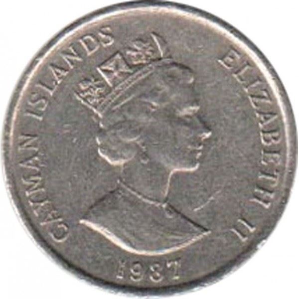 Cayman Islands | 5 Cents Coin | Crayfish | Elizabeth II | Km:88 | 1987 - 1990