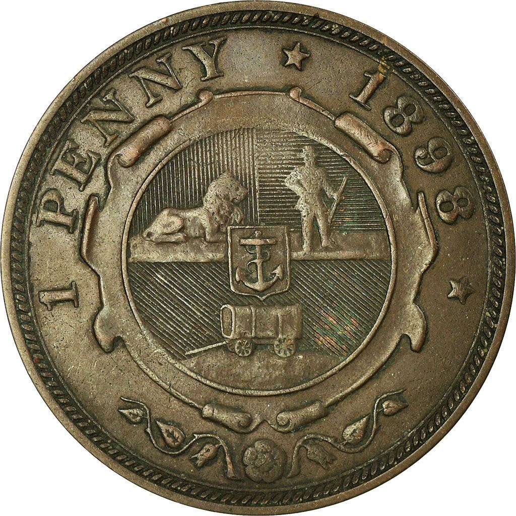 South African Republic | 1 Penny Coin | Lion | Marksman | Anchor | Wagon | Johannes Paulus Kruger | Km:2 | 1892 - 1898