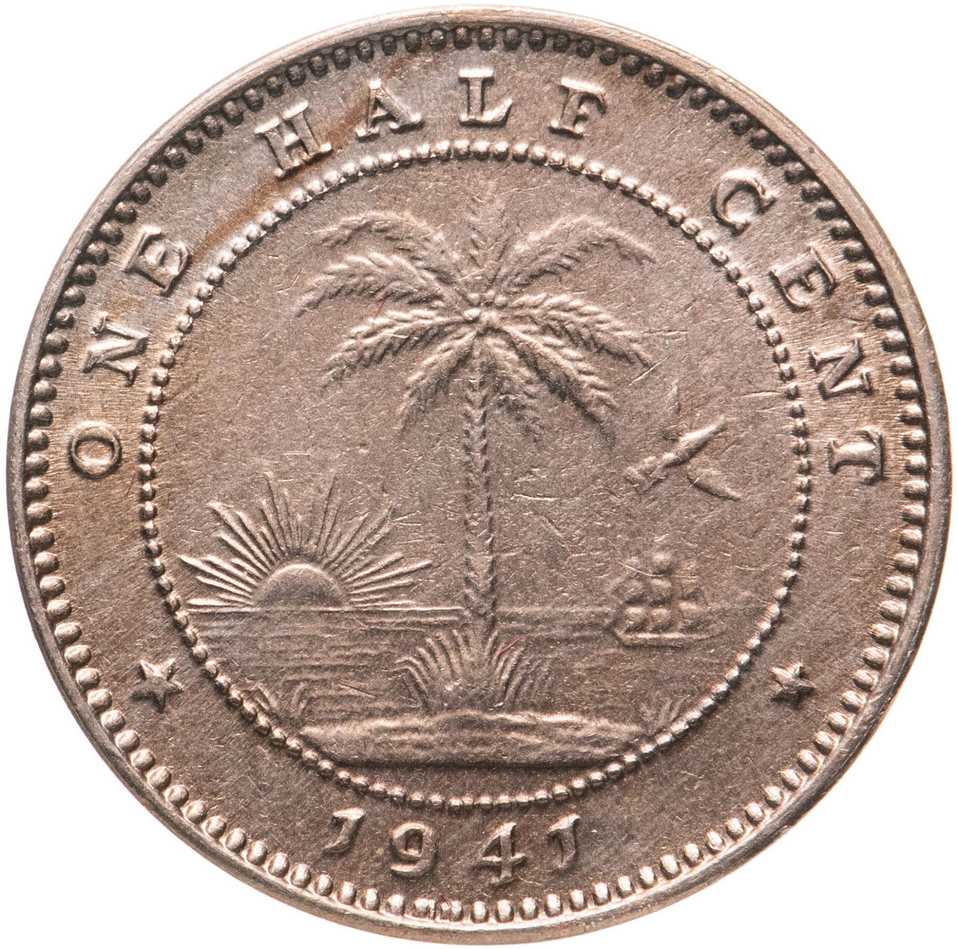 Liberia | 1/2 Cent Coin | Elephant | KM:10a | 1941