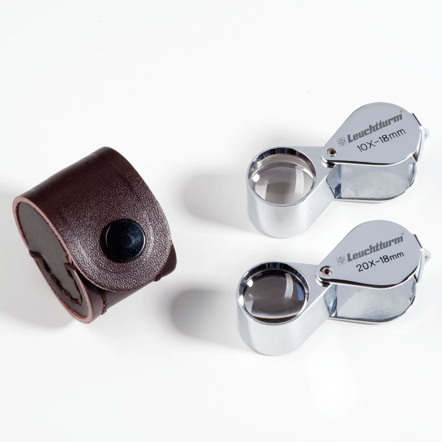 Precision Fold-Away Magnifier | 20x Magnification | Leather Holder