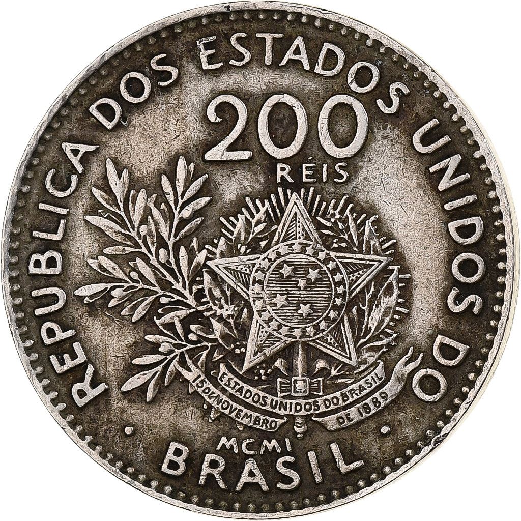 Brazil | 200 Reis Coin | Liberty | Km:504 | 1901