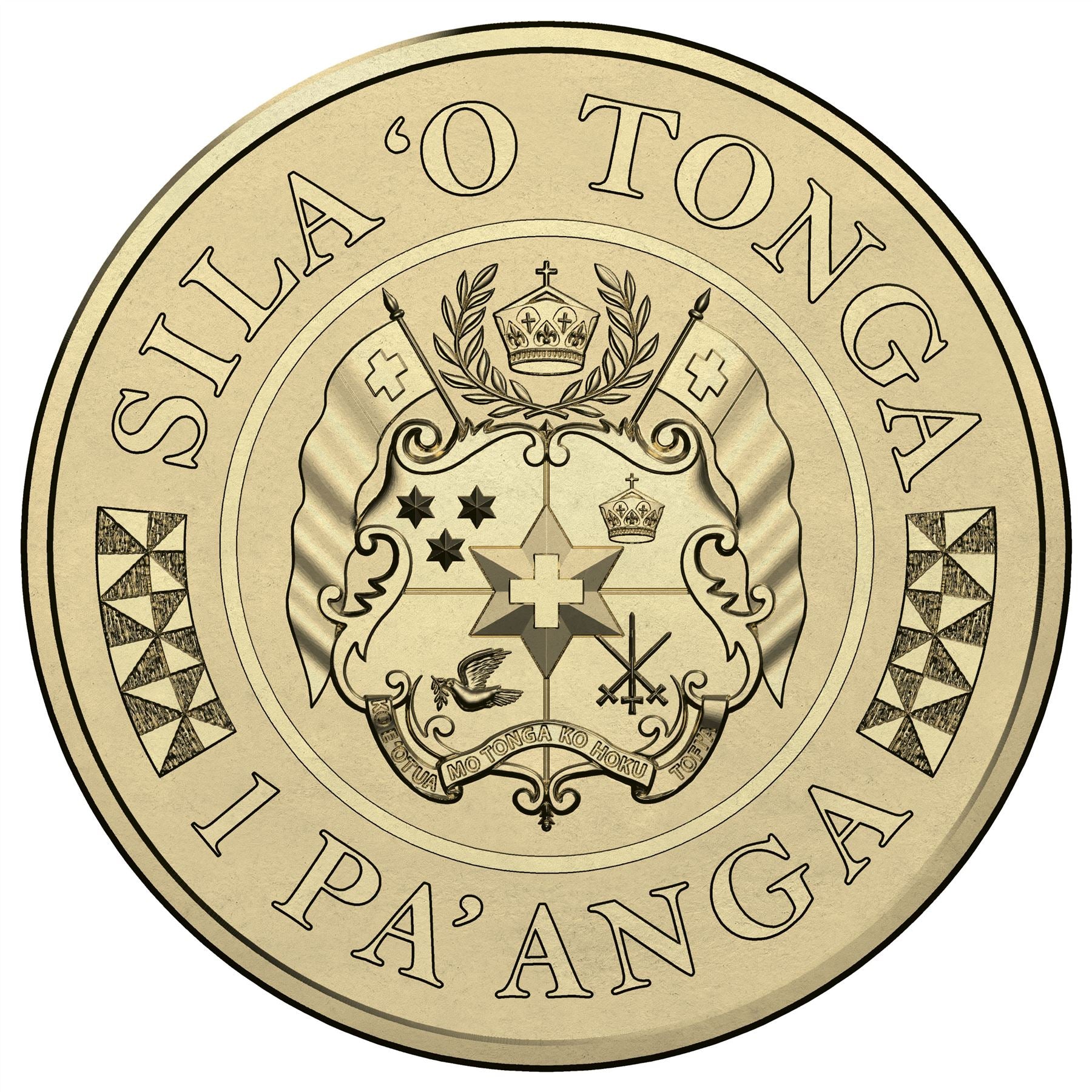Tonga | 1 Pa'Anga Münze | König Tupou VI | Sterne | Flaggen | KM:230 | 2015