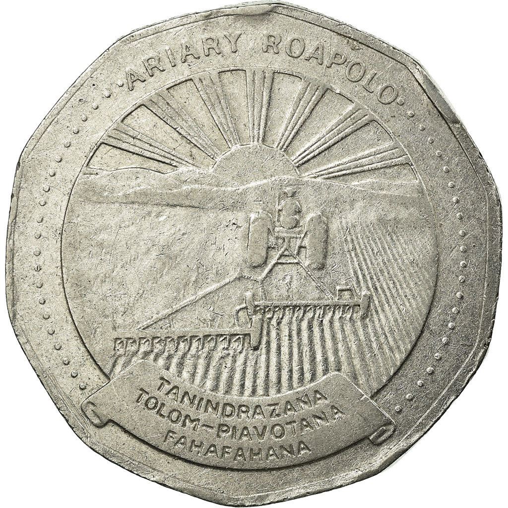 Madagascar | 20 Ariary Coin | Star | Tractor | Farmer | Km:19 | 1992