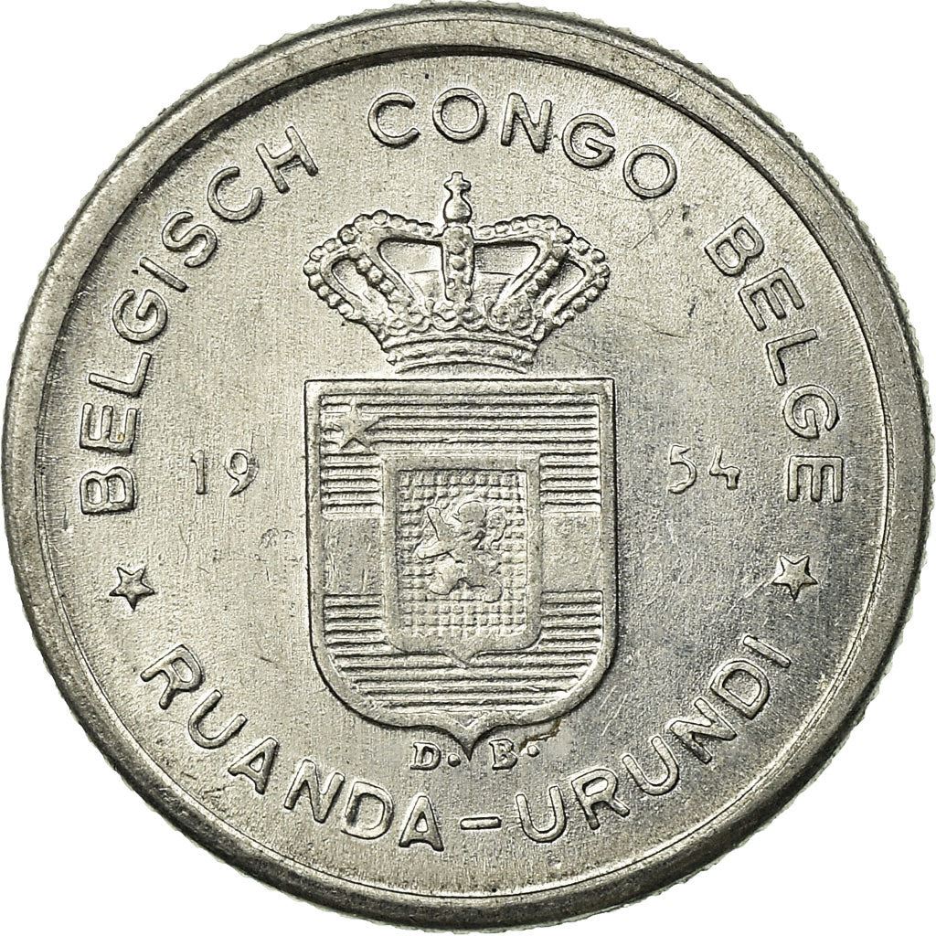 Belgian Congo | 50 Centimes Coin | Oil palm tree | Km:2 | 1954 - 1955