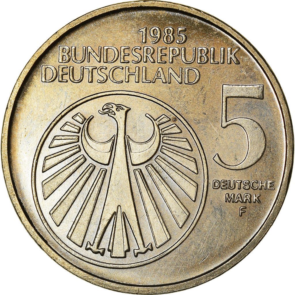 Germany | 5 Deutsche Mark Coin | Year of Music | KM:162 | 1985