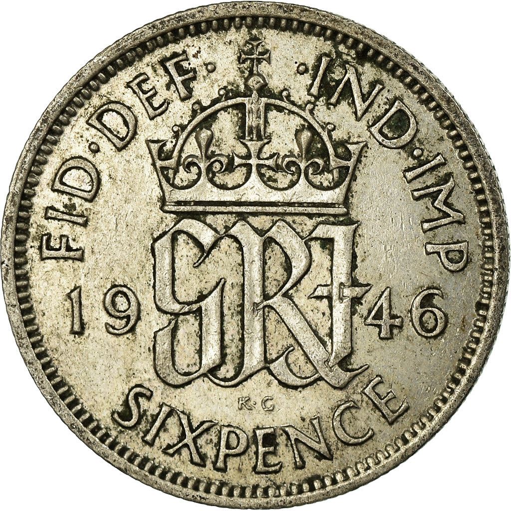 United Kingdom | 6 Pence Coin | George VI | KM:852 | 1937 - 1946
