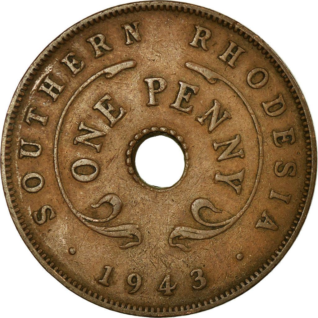 Southern Rhodesia | 1 Penny Coin | Crowned Flower | KM:8a | 1942 - 1947