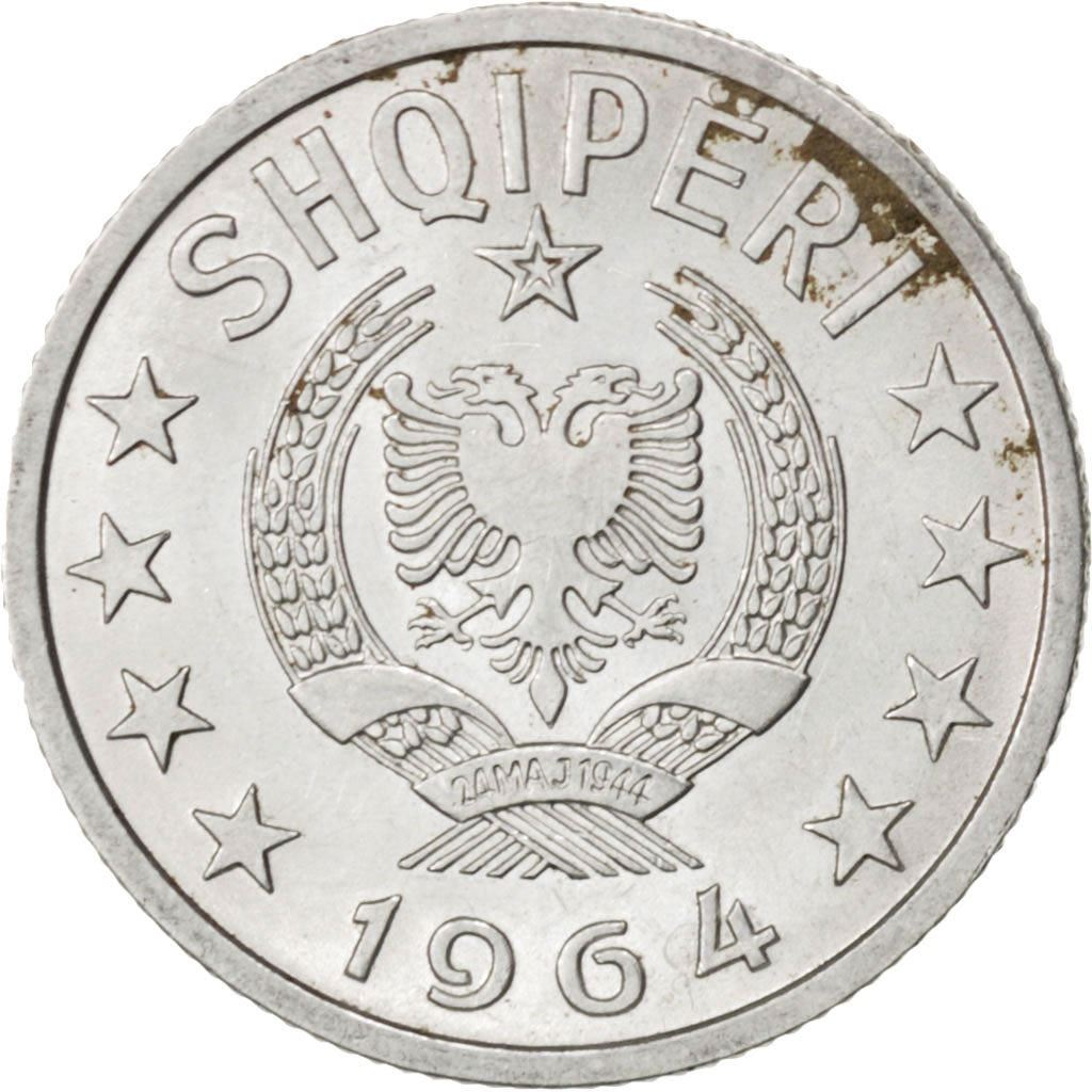 Albania | 10 Qindarka Coin | Aluminium | Coat of Arms | Double-Headed Eagle | Bird | Km:40 | 1964