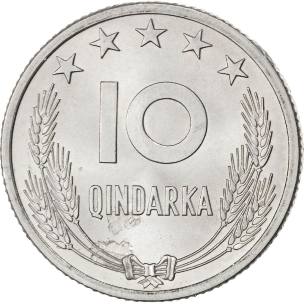 Albania | 10 Qindarka Coin | Aluminium | Coat of Arms | Double-Headed Eagle | Bird | Km:40 | 1964