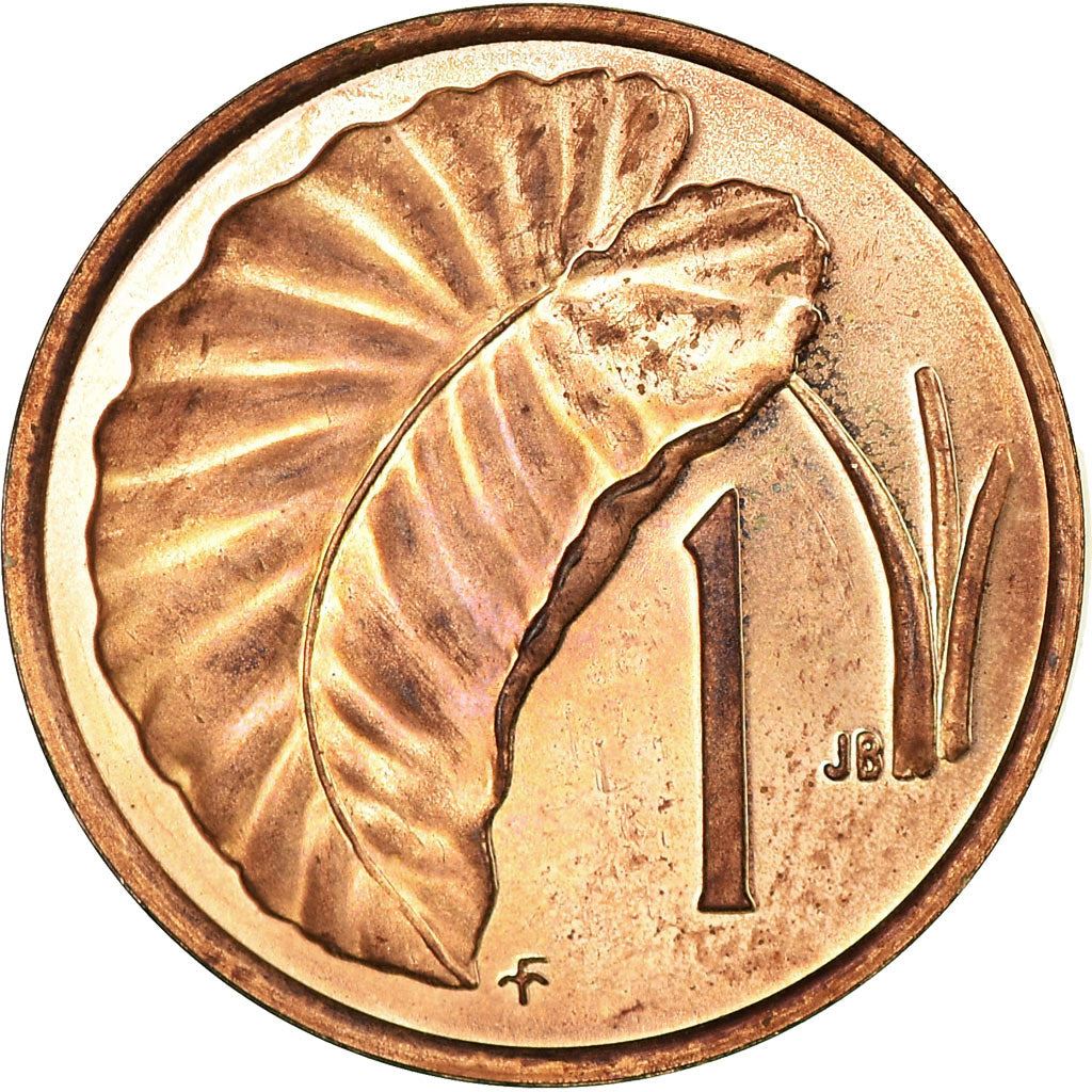 Cook Islands | 1 Cent Coin | Elizabeth II | Taro Leaf | KM:1 | 1972 - 1983