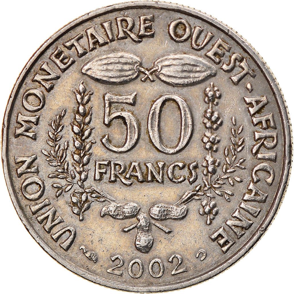 Western African States | 50 Francs Cfa Coin | Emblem of Central Bank | Beans | Grains | Nuts | Km:6 | 1972 - 2011