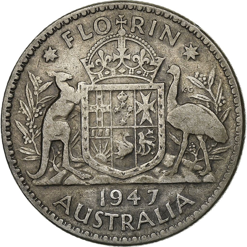 Australia | 1 Florin Coin | George VI | Km:40A | 1946 - 1947