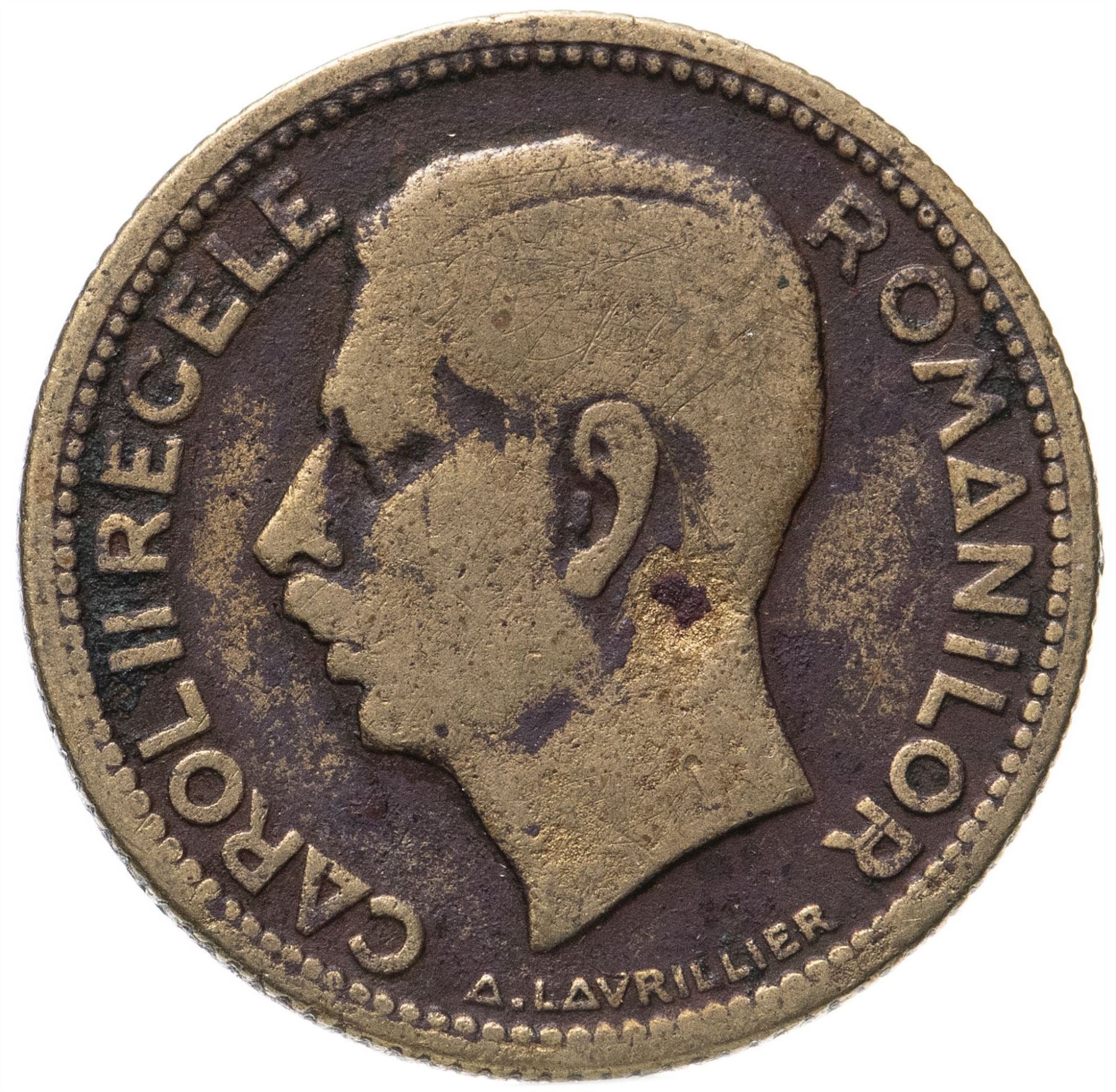 Romania | 10 Lei Coin | King Carol II | Eagle | KM49 | 1930