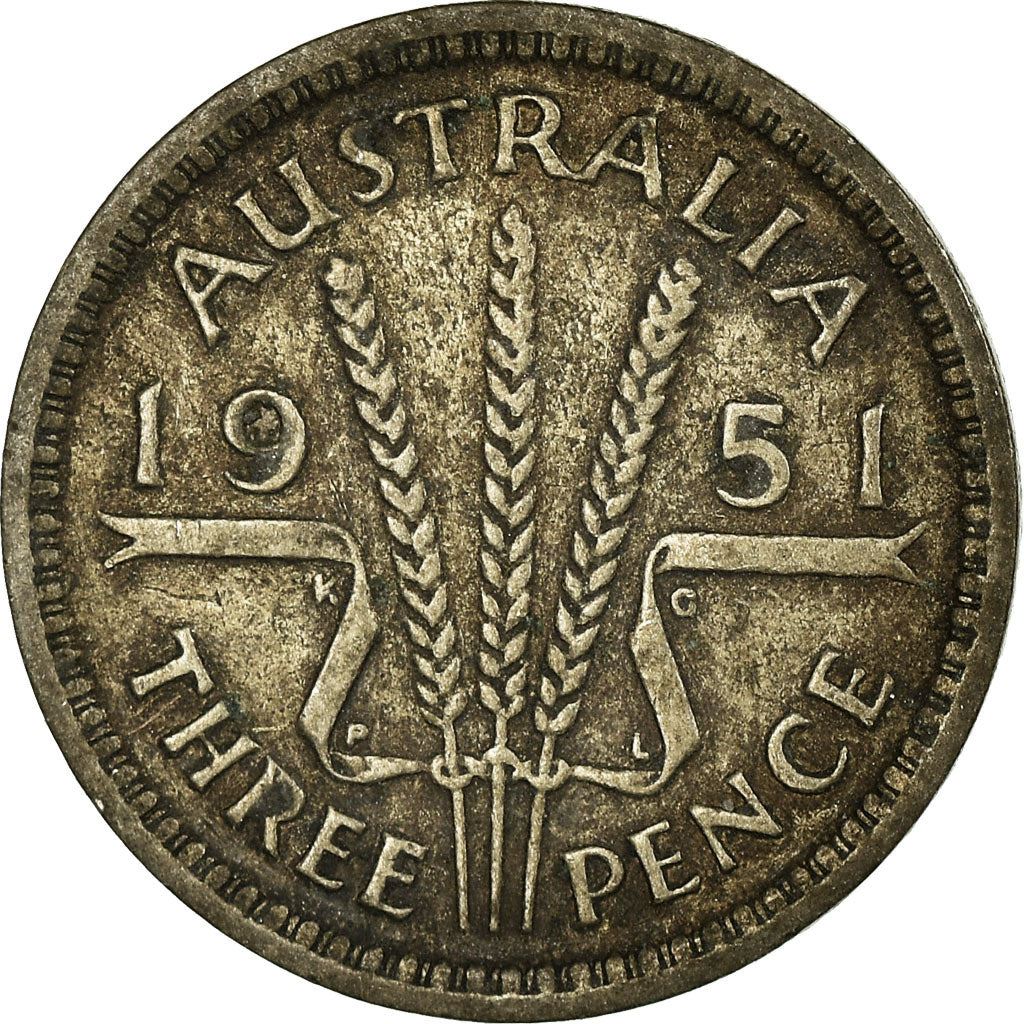 Australia | 3 Pence Coin | George VI | Km:44 | 1949 - 1952