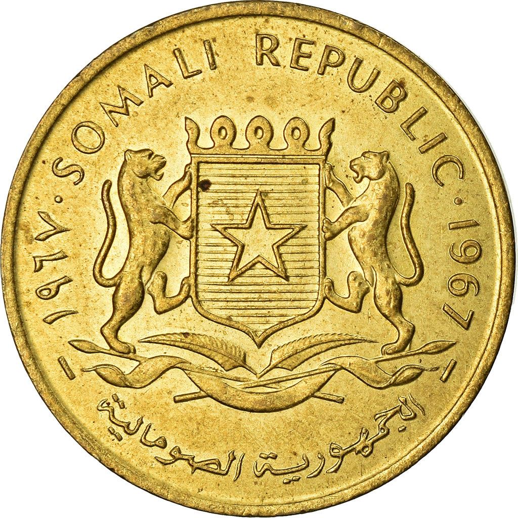 Somalia | 10 Centesimi Coin | Leopards | Shield | Star | Km:7 | 1967