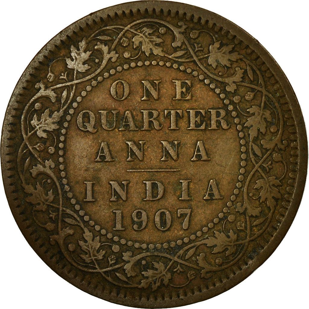 India - British | 1/4 Anna Coin | King Edward VII | Km:502 | 1906 - 1910