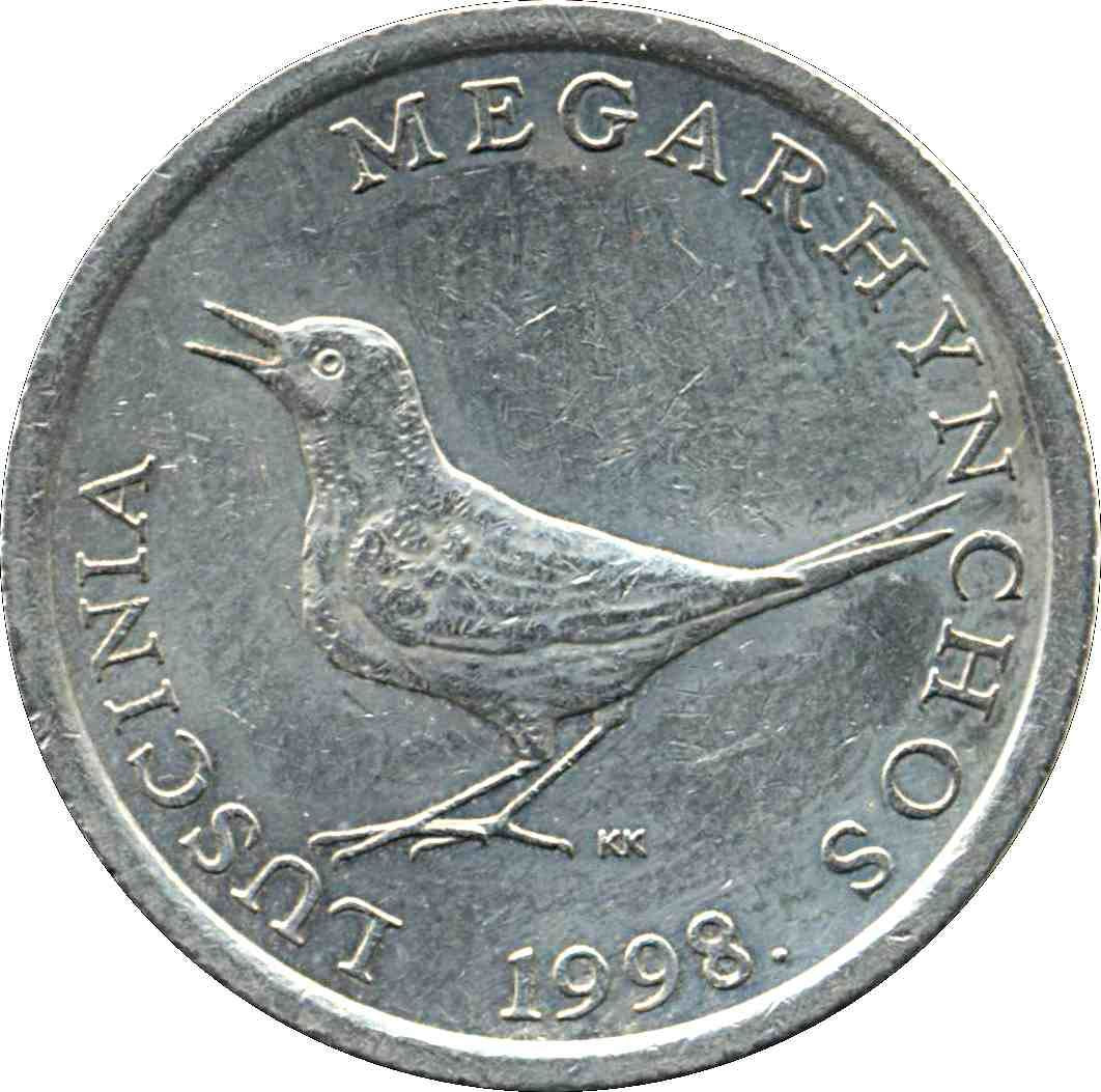 Croatia 1 Kuna Coin | Marten | Nightingale Bird | KM20 | 1994 - 2020