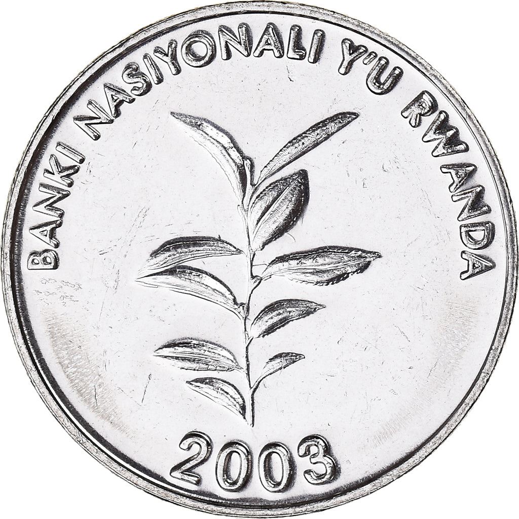 Rwanda | 20 Amafaranga Coin | Tea Plants | Km:25 | 2003