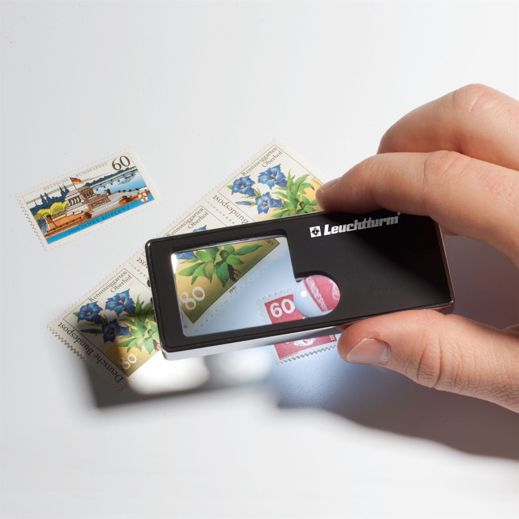 Pocket Magnifier | 2.5x and 10x Magnification | Big and Small Lens | UV and LED Lamp Included | Small Pen Included