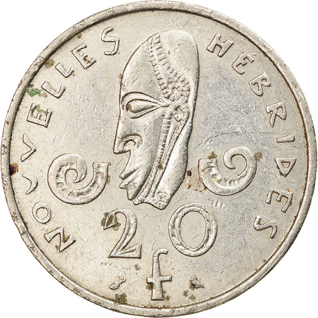 New Hebrides | 20 Francs Coin | Marianne | Native Mask | Snails | Km:3.1 | 1967 - 1970