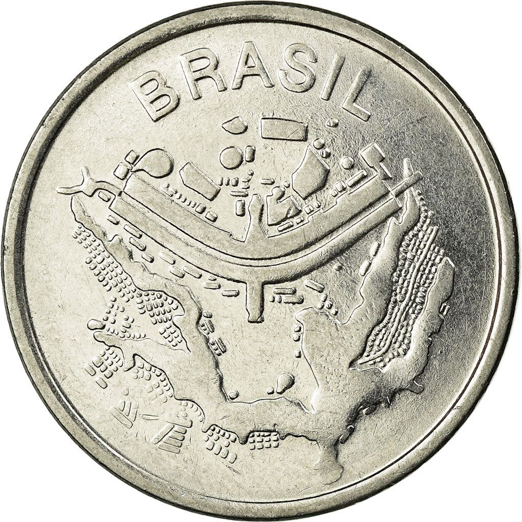 Brazil | 50 Cruzeiros Coin | Map of Brasilia | Km:594 | 1985 - 1986