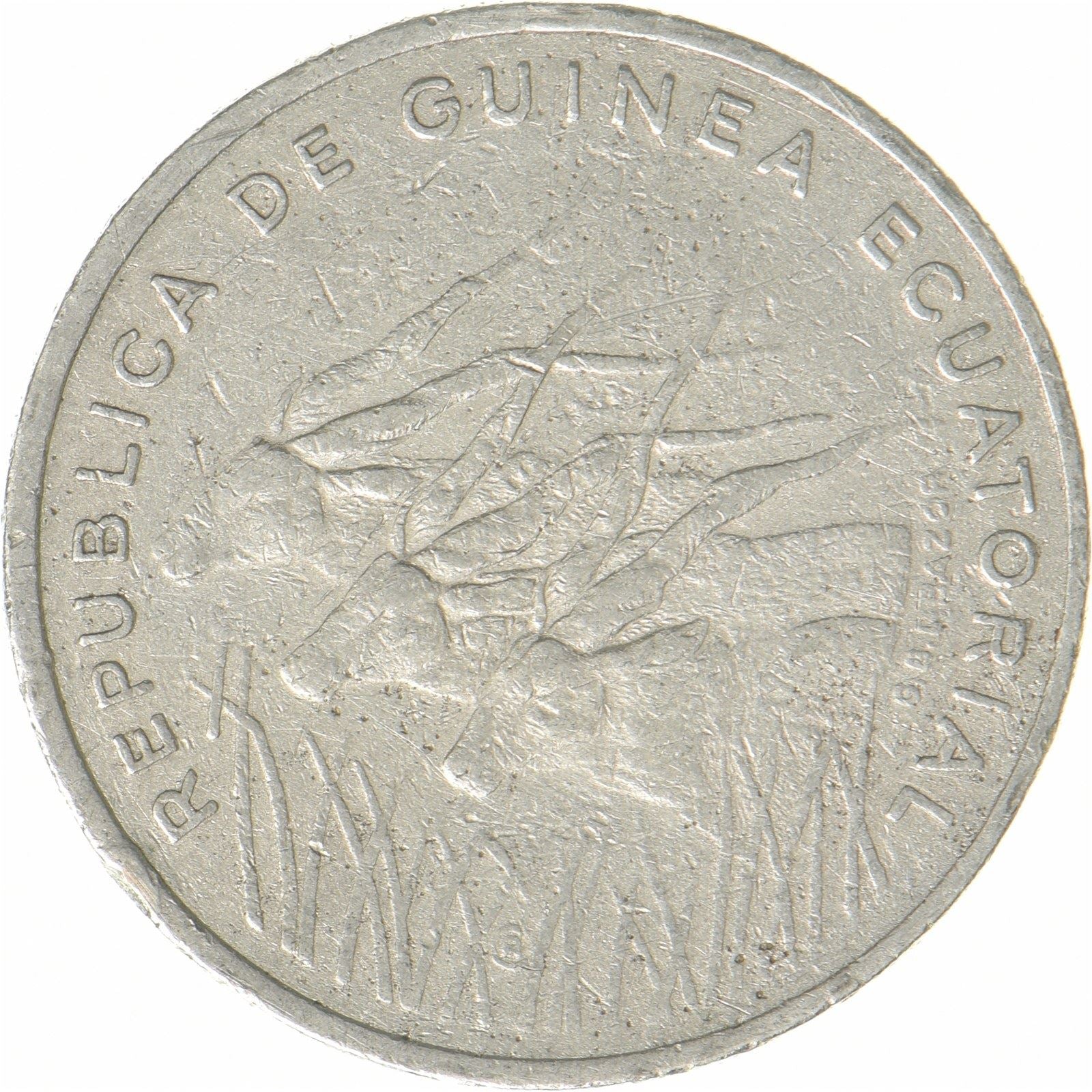 Ækvatorialguinea | 100 CFA-franc-mønt | Nikkel | KM:59 | 1985-1986