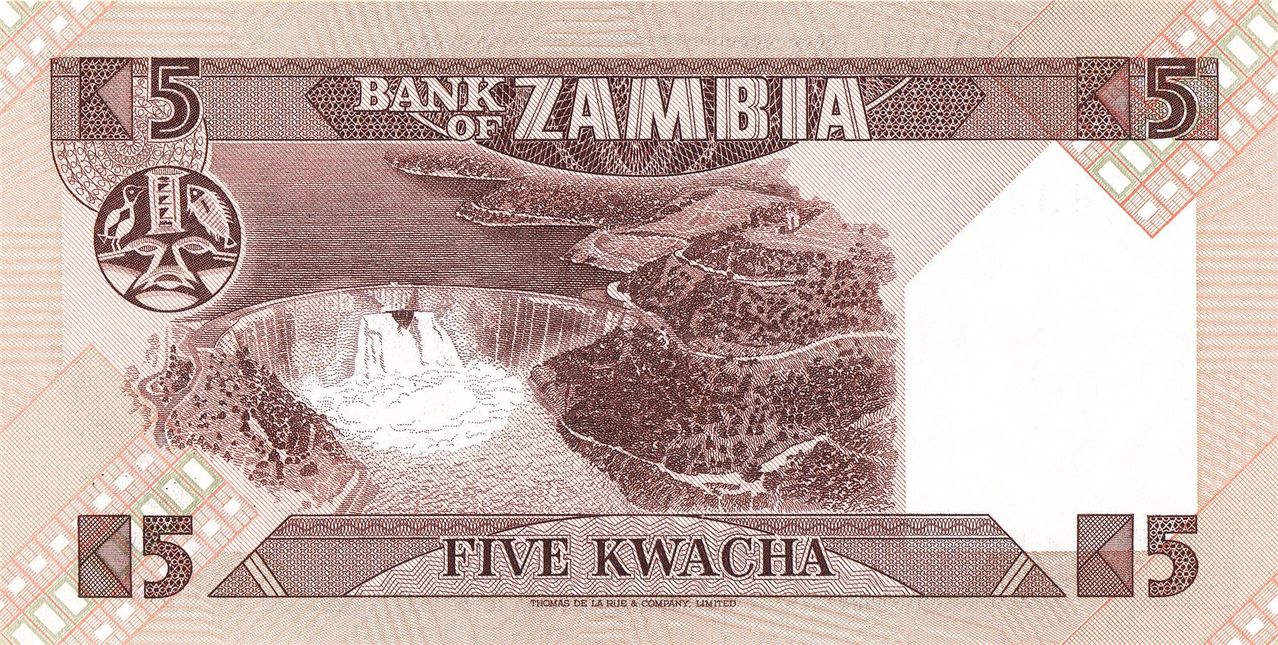 Zambia | 5 Kwacha Banknote | 1980 - 1988 | Eagle | President Kaunda | Kariba Dam