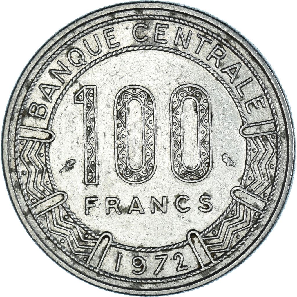 Central African Republic | 100 Francs Cfa Coin | Antelope | Km:6 | 1971 - 1972
