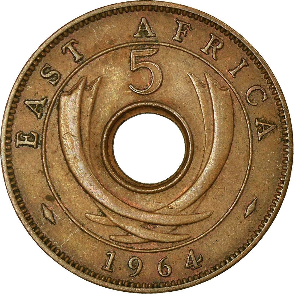 Afrique de l'Est | Pièce de 5 Cents | Défenses | Fleurs | Km:39 | 1964