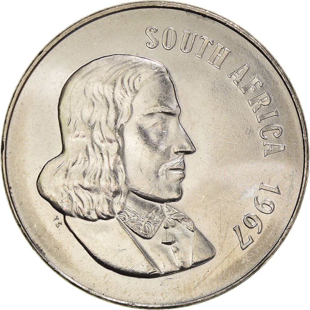 South Africa | 50 Cents Coin | Founder of Cape Town | Flowers | Lilies | Bird of Paradise | Km:70.1 | 1965 - 1969