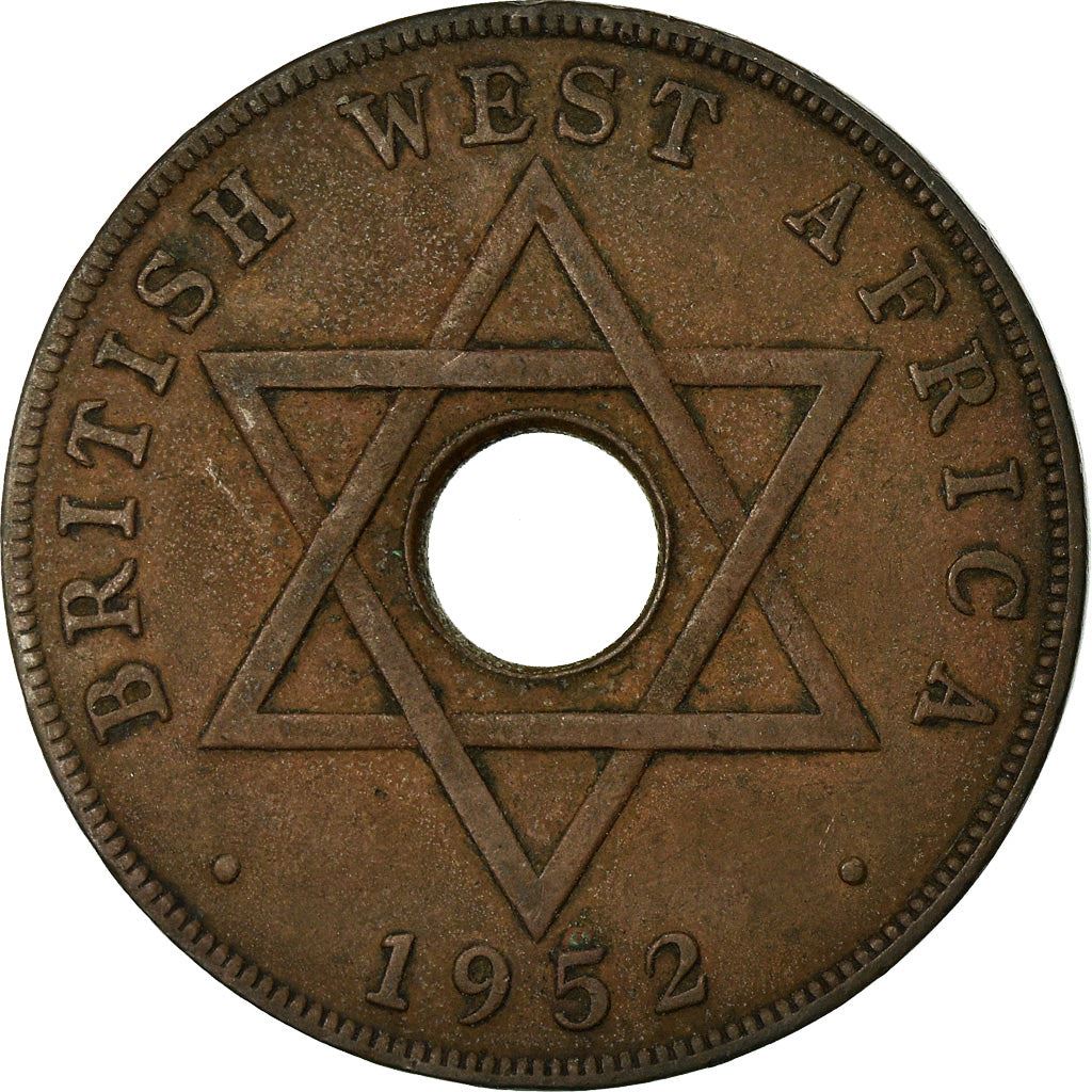 British West Africa | 1 Penny Coin | Crown | Hexagram | Km:30A | 1952