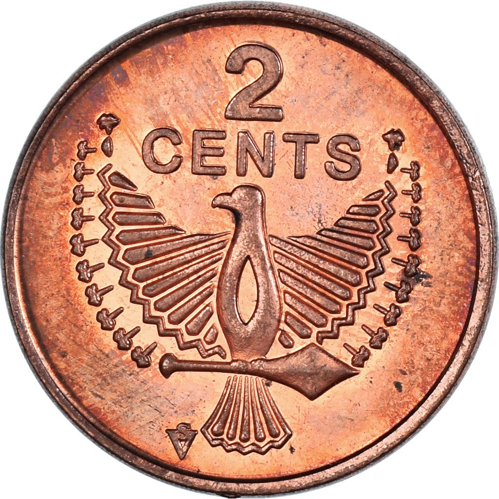 Salomonöarna | 2 Cents Mynt | Elizabeth II | Örnens Ande | Km:25 | 1987 - 2006