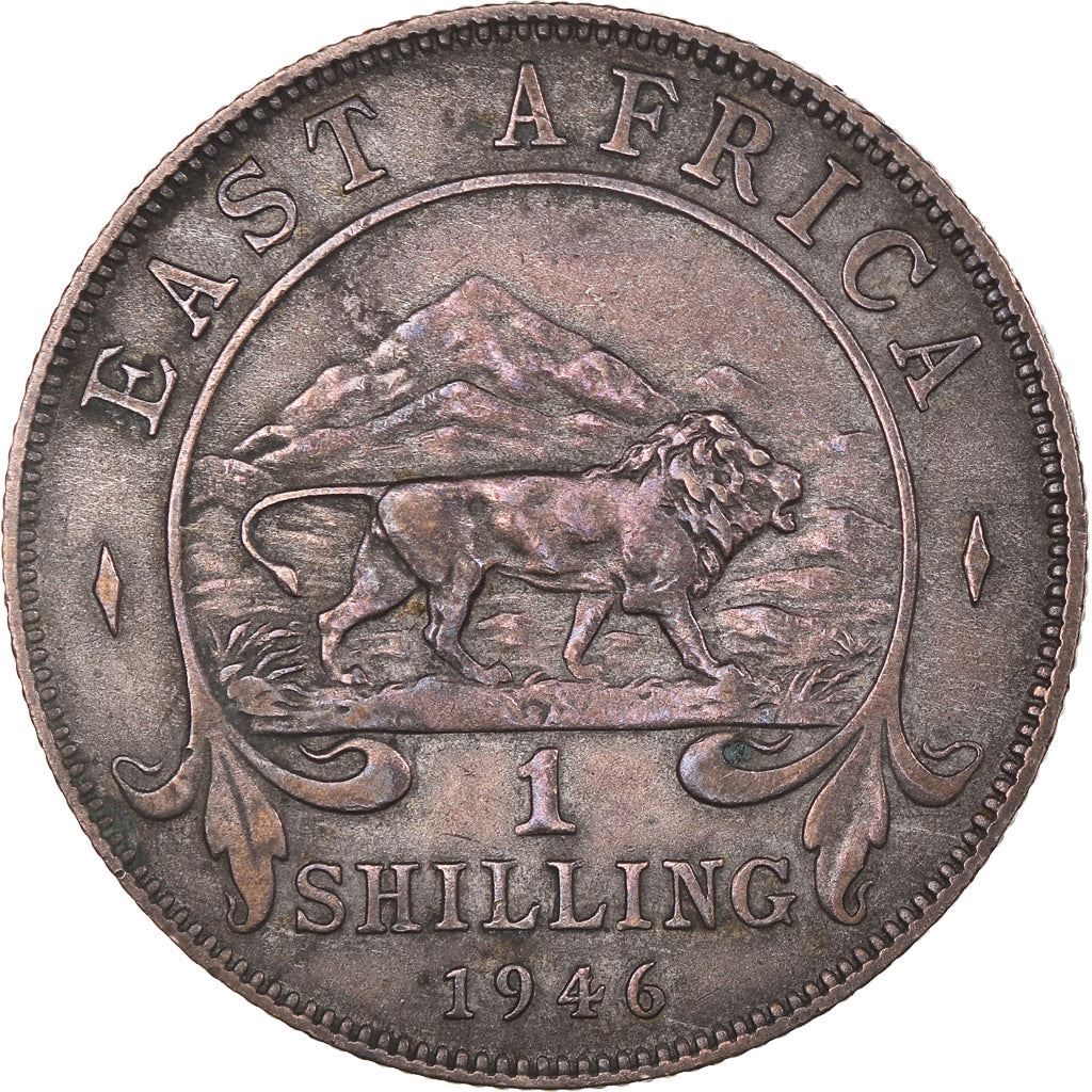 Afrique de l'Est | Pièce de 1 Shilling | George VI | Lion | Montagnes | Km:28 | 1937 - 1946