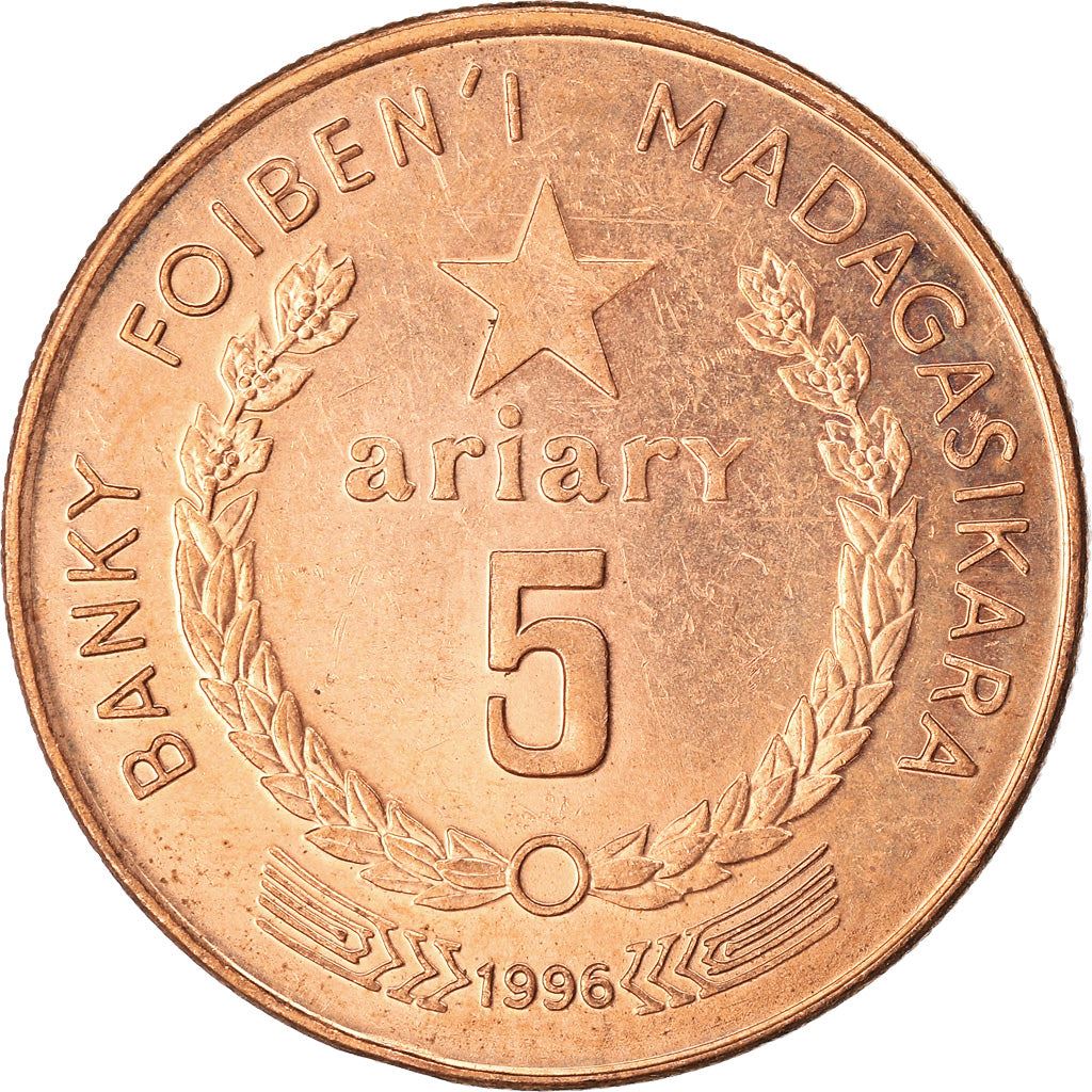 Madagascar | 5 Ariary Coin | Star | Rice | Km:23 | 1994 - 1996
