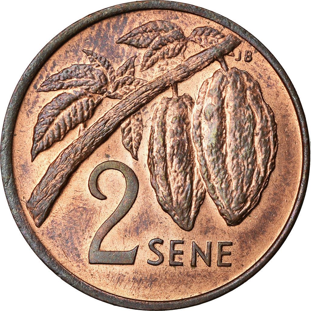 Samoa | 2 Sene Coin | Malietoa Tanumafili II | Cocoa Pods | Km:13 | 1974 - 1996