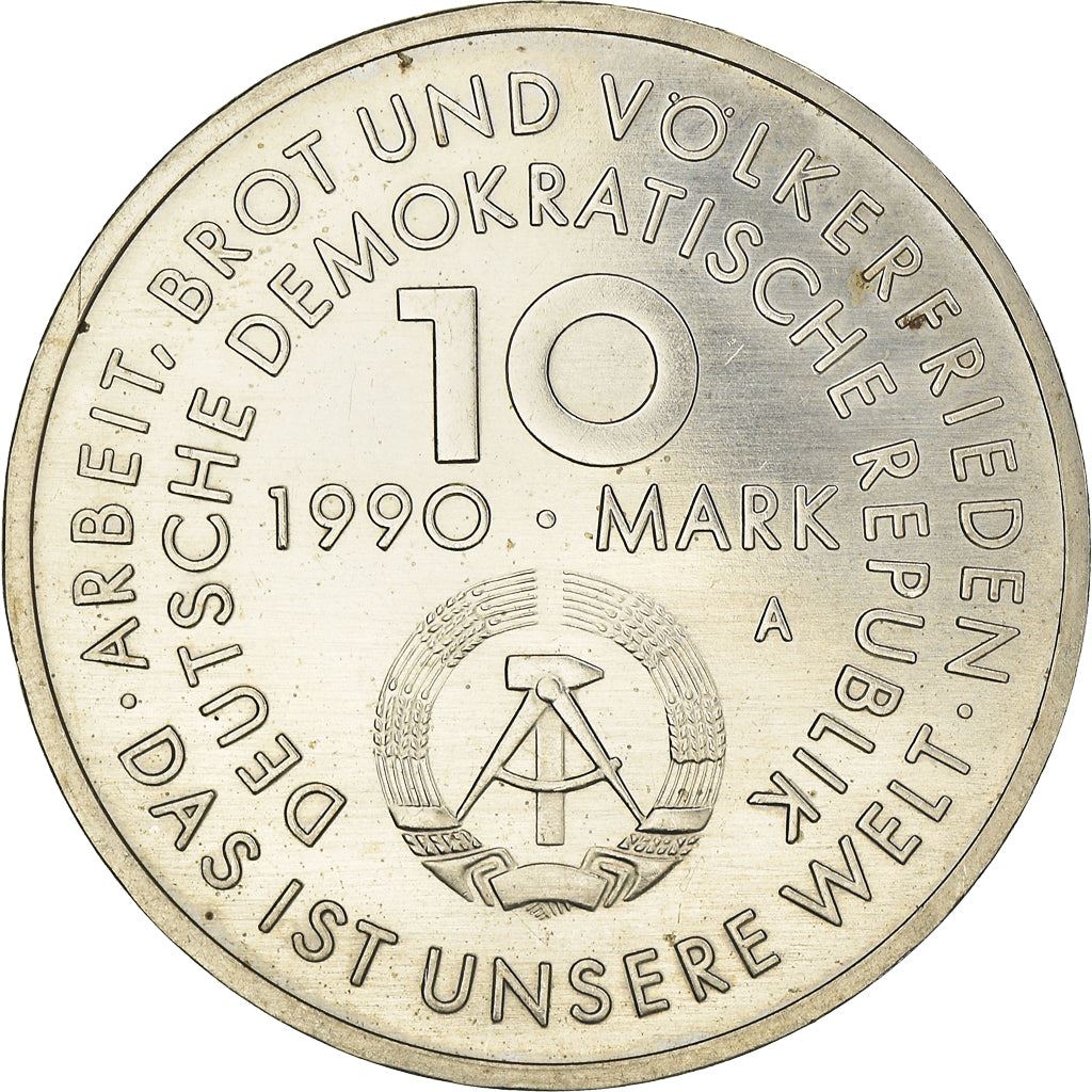 German Democratic Republic 10 Mark Coin | International Labour Day | KM136 | 1990
