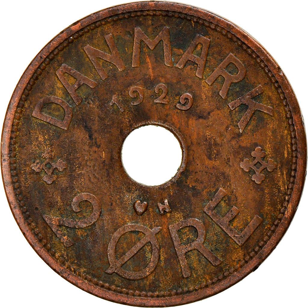 Denmark | 2 Ore Coin | Monogram | Km:827 | 1926 - 1940