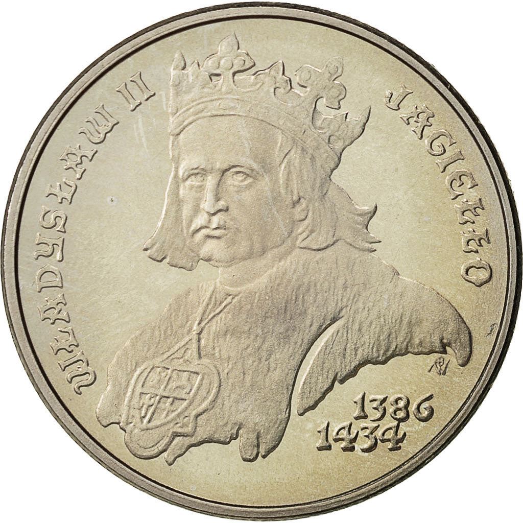 Poland | 500 Zlotys Coin | Ladislaus II Jagiellon | Y:194, Parm:336, Fischer Po:Ob107 | 1989
