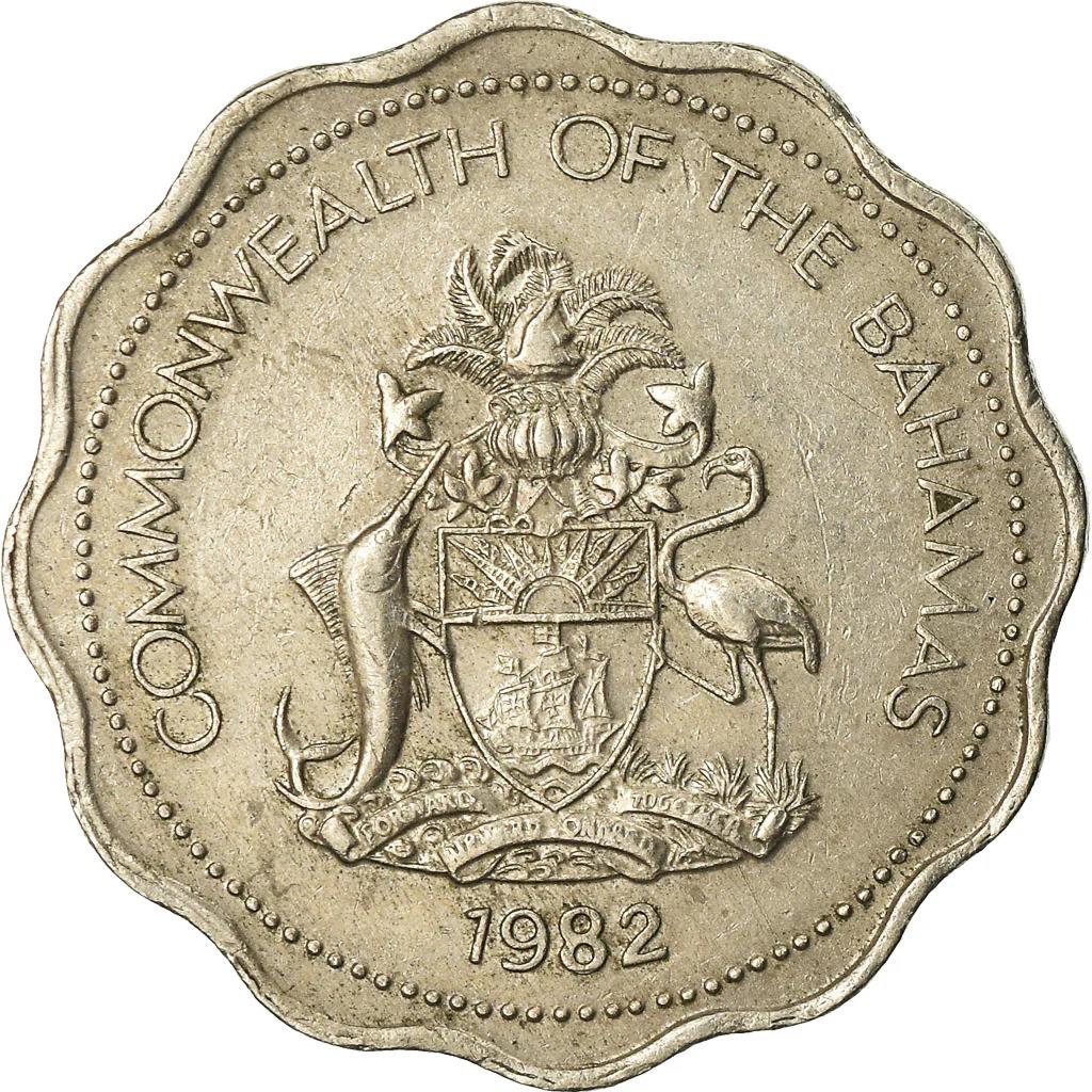 Bahamas | 10 Cents Coin | Bonefish | Flamingo | Marlin | KM61 | 1974 - 2005